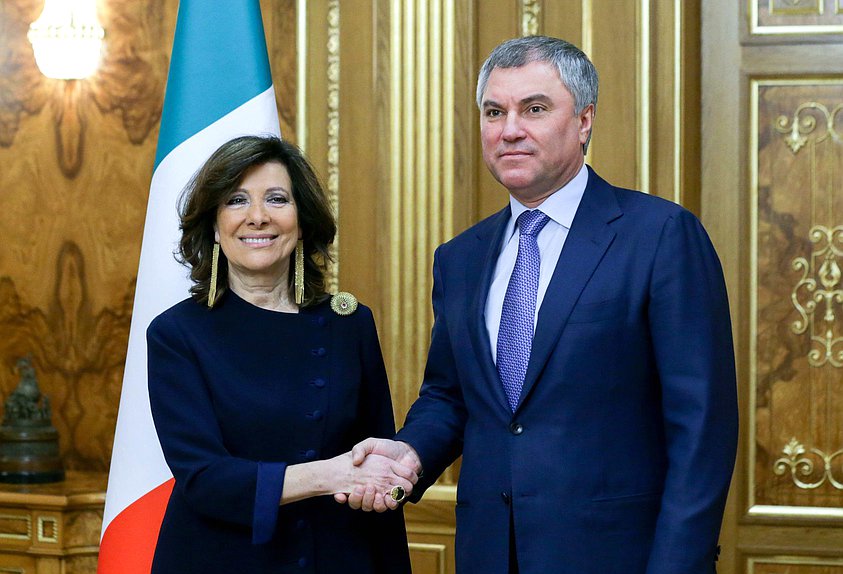 Chairman of the State Duma Viacheslav Volodin and President of the Senate of Italy Maria Elisabetta Alberti Casellati