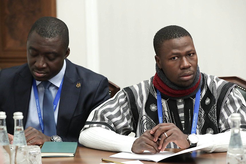 Meeting of Chairman of the State Duma Vyacheslav Volodin and President of the Transitional Legislative Assembly of Burkina Faso Ousmane Bougouma