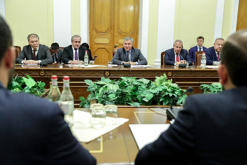 Meeting of Chairman of the State Duma Viacheslav Volodin with President of the National Assembly of the Republic of Armenia Ararat Mirzoyan