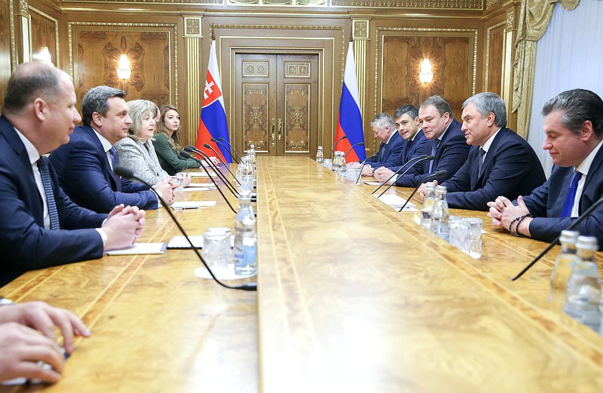 Meeting of Chairman of the State Duma Viacheslav Volodin and Speaker of the National Council of the Slovak Republic Andrej Danko