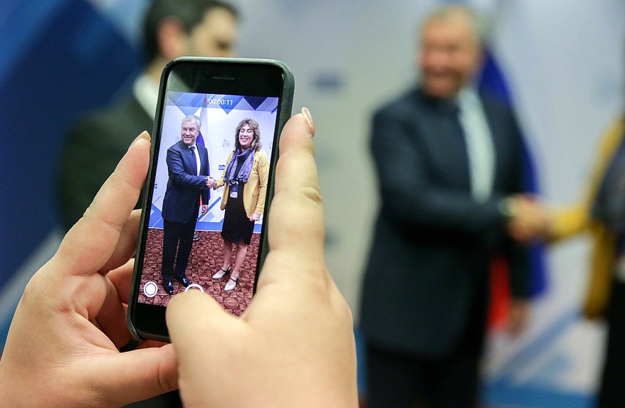 Meeting of Chairman of the State Duma Viacheslav Volodin and President of the Chamber of Representatives of the General Assembly of the Oriental Republic of Uruguay Cecilia Bottino