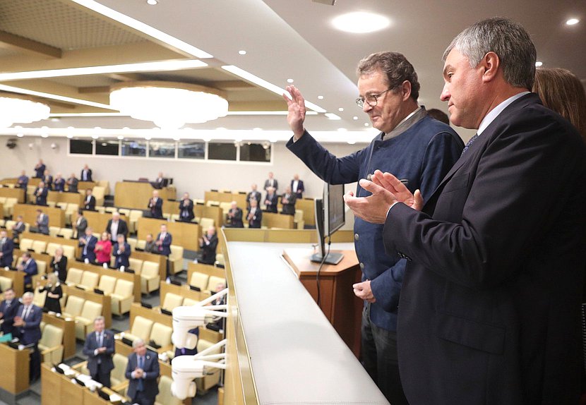 President of the Council of States of the Federal Assembly of the Swiss Confederation Jean-René Fournier and Chairman of the State Duma Viacheslav Volodin