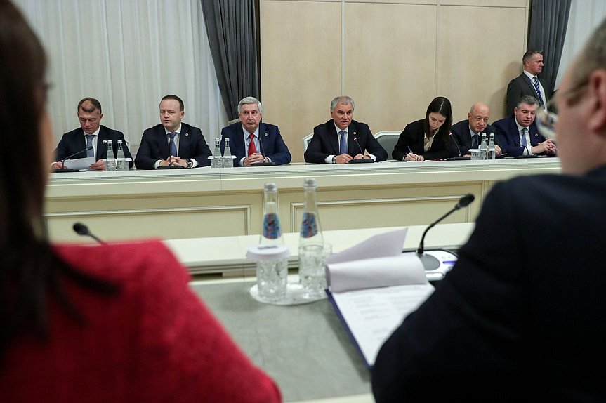 Meeting of Chairman of the State Duma Vyacheslav Volodin and President of the National Assembly of the Bolivarian Republic of Venezuela Jorge Jesús Rodríguez Gómez