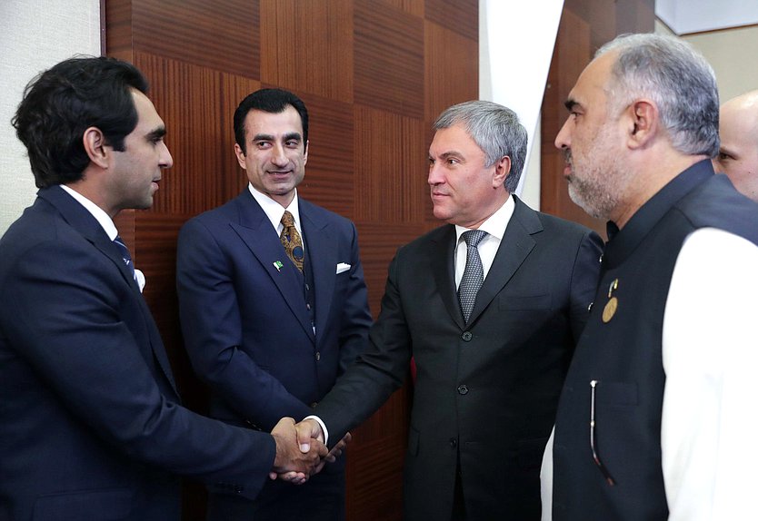 Chairman of the State Duma Viacheslav Volodin and Speaker of the National Assembly of the Islamic Republic of Pakistan Asad Qaiser