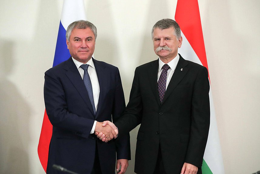 Chairman of the State Duma Viacheslav Volodin and Speaker of the National Assembly of Hungary László Kövér