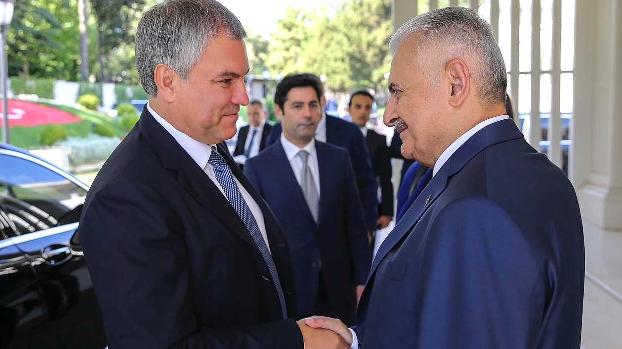 Chairman of the State Duma Viacheslav Volodin and Chairman the Grand National Assembly of Turkey Binali Yıldırım