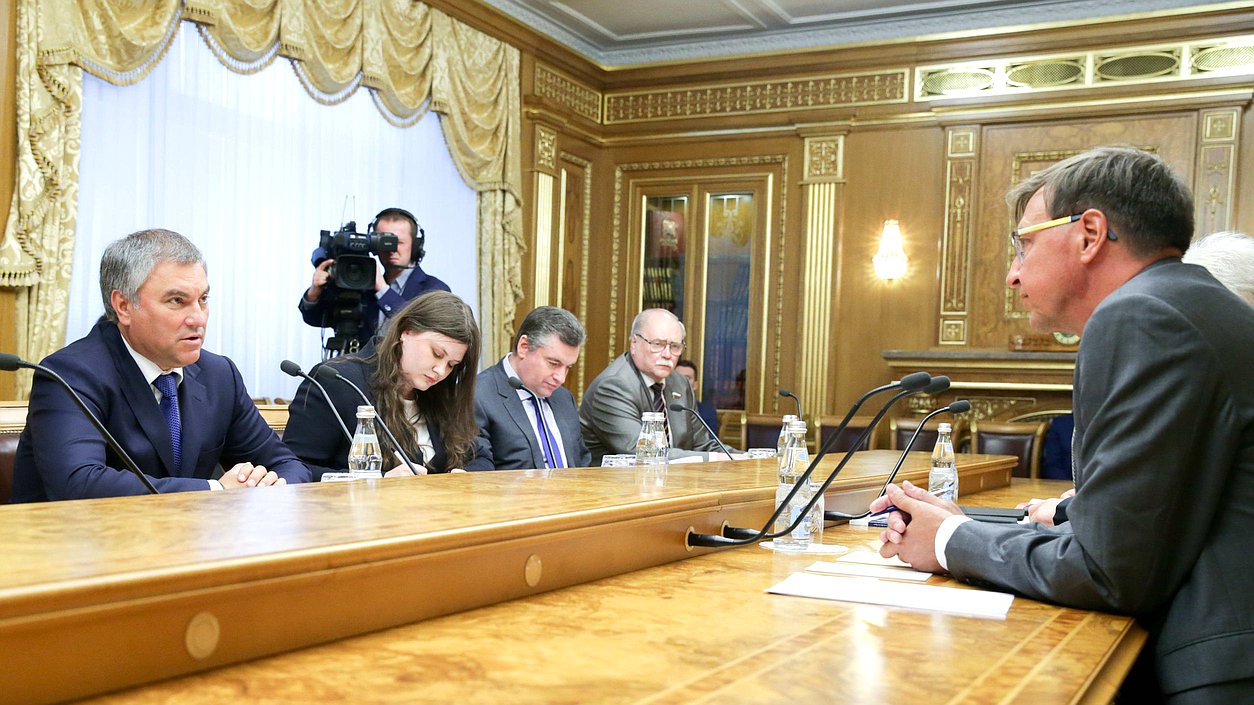 Chairman of the State Duma Viacheslav Volodin and President of the Baltic Sea Parliamentary Conference Jörgen Pettersson