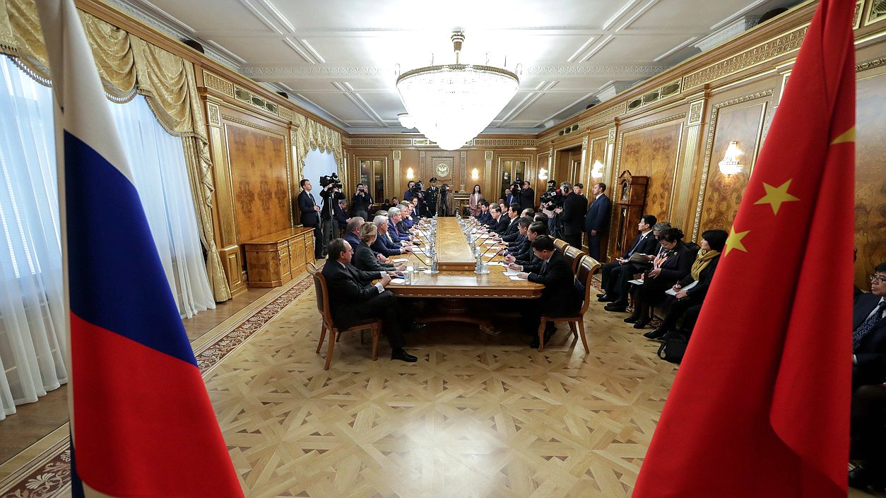 Meeting of Chairman of the State Duma Viacheslav Volodin and Chairman of the Standing Committee of the National People's Congress of the People's Republic of China Li Zhanshu