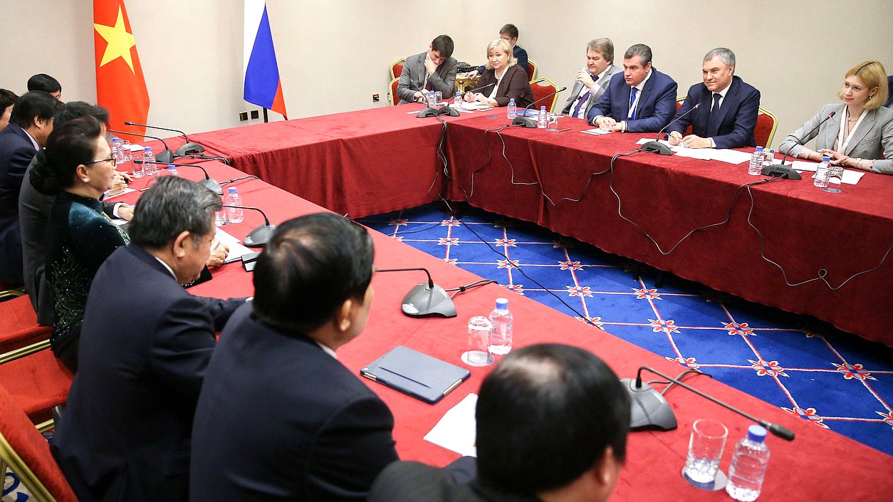 Meeting of Chairman of the State Duma Viacheslav Volodin with Chairwoman of the National Assembly of the Socialist Republic of Vietnam Nguyễn Thị Kim Ngân