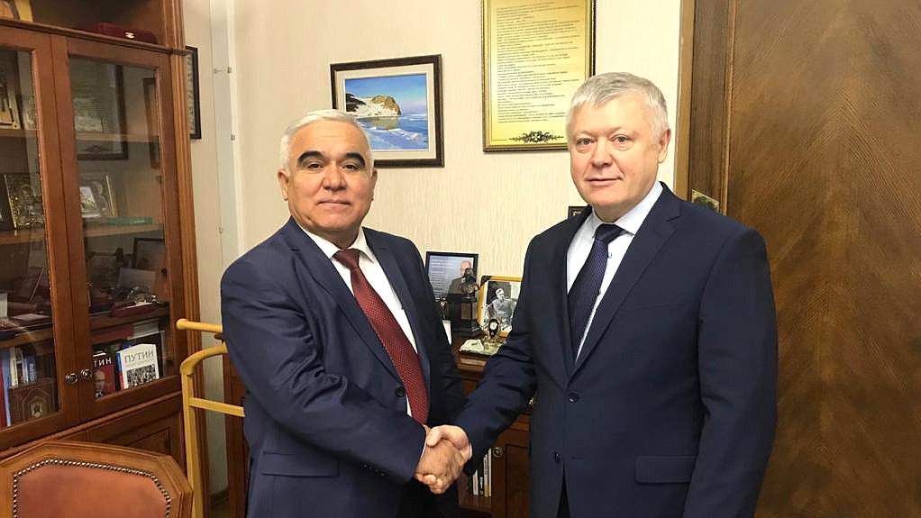 Chairman of the Committee on Security and Corruption Control Vasilii Piskarev and Director of the Drug Control Agency under the President of the Republic of Tajikistan Sherkhon Salimzoda