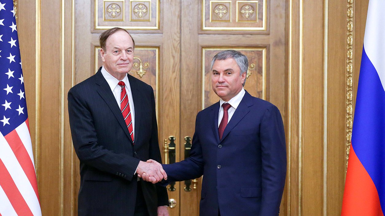 Chairman of the State Duma Viacheslav Volodin and Chairman of the US Congress Appropriations Committee Richard Shelby