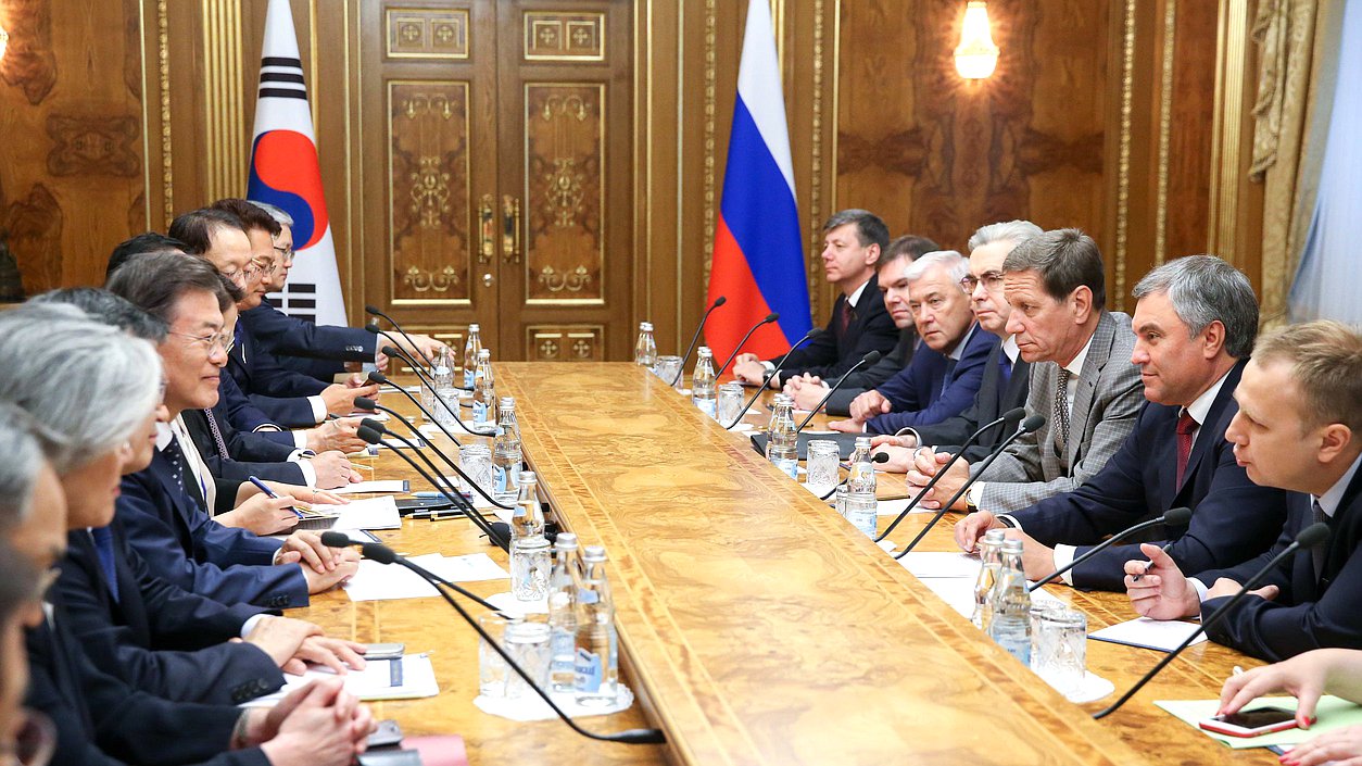 Meeting of Chairman of the State Duma Viacheslav Volodin with President of the Republic of Korea Moon Jae-in