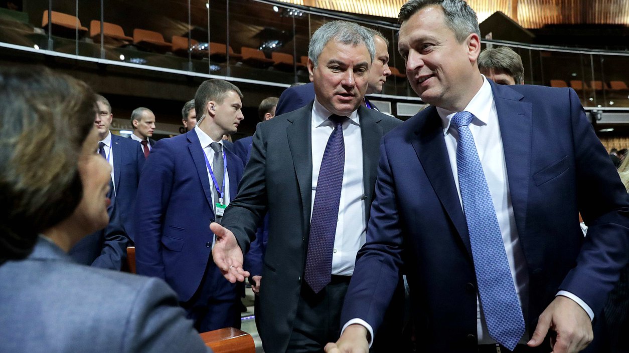 Chairman of the State Duma Viacheslav Volodin and Speaker of the National Council of the Slovak Republic Andrej Danko