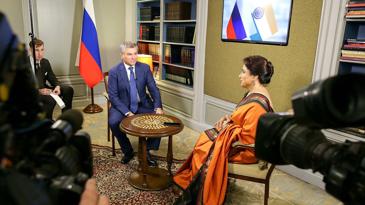 Interview of Chairman of the State Duma Viacheslav Volodin to the Indian TV channel DD1