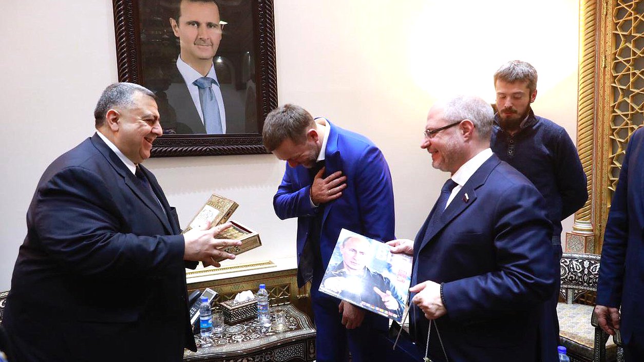 Meeting of the members of the State Duma with Speaker of the People’s Council of the Syrian Arab Republic Hammouda Sabbagh