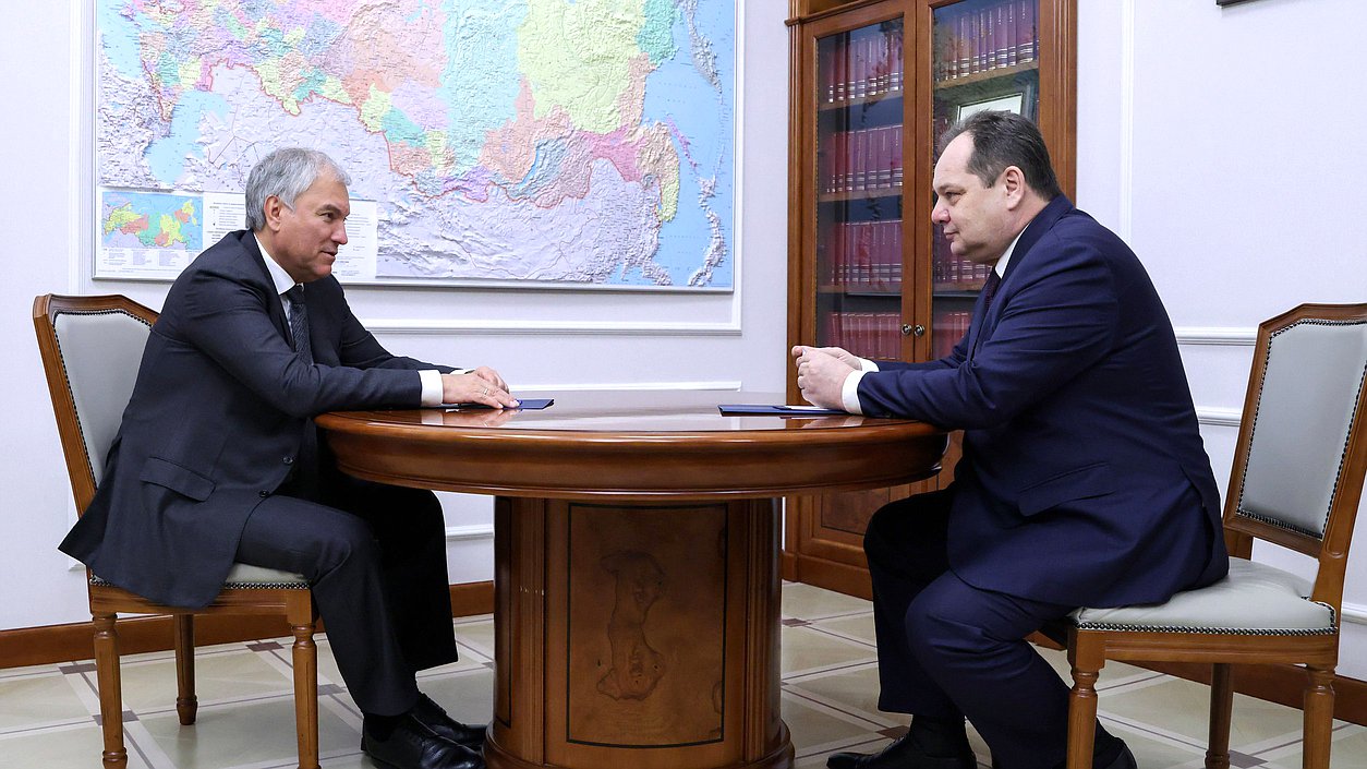 Председатель Государственной Думы Вячеслав Володин и Глава Республики Коми Ростислав Гольдштейн