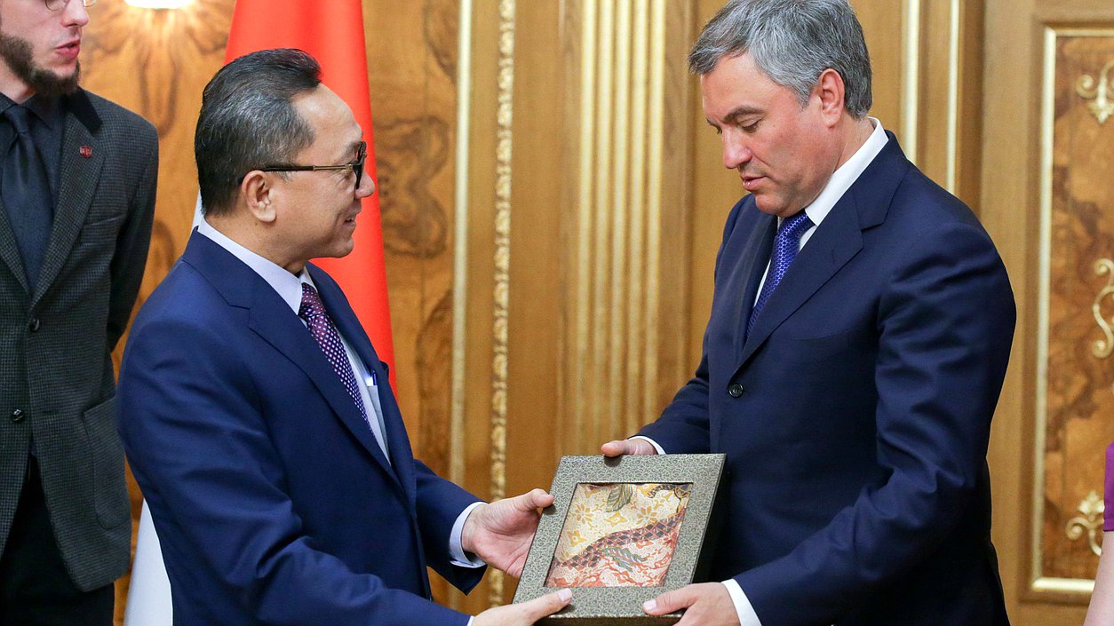 Chairman of the State Duma Viacheslav Volodin and Speaker of the People's Consultative Assembly of the Republic of Indonesia Zulkifli Hasan