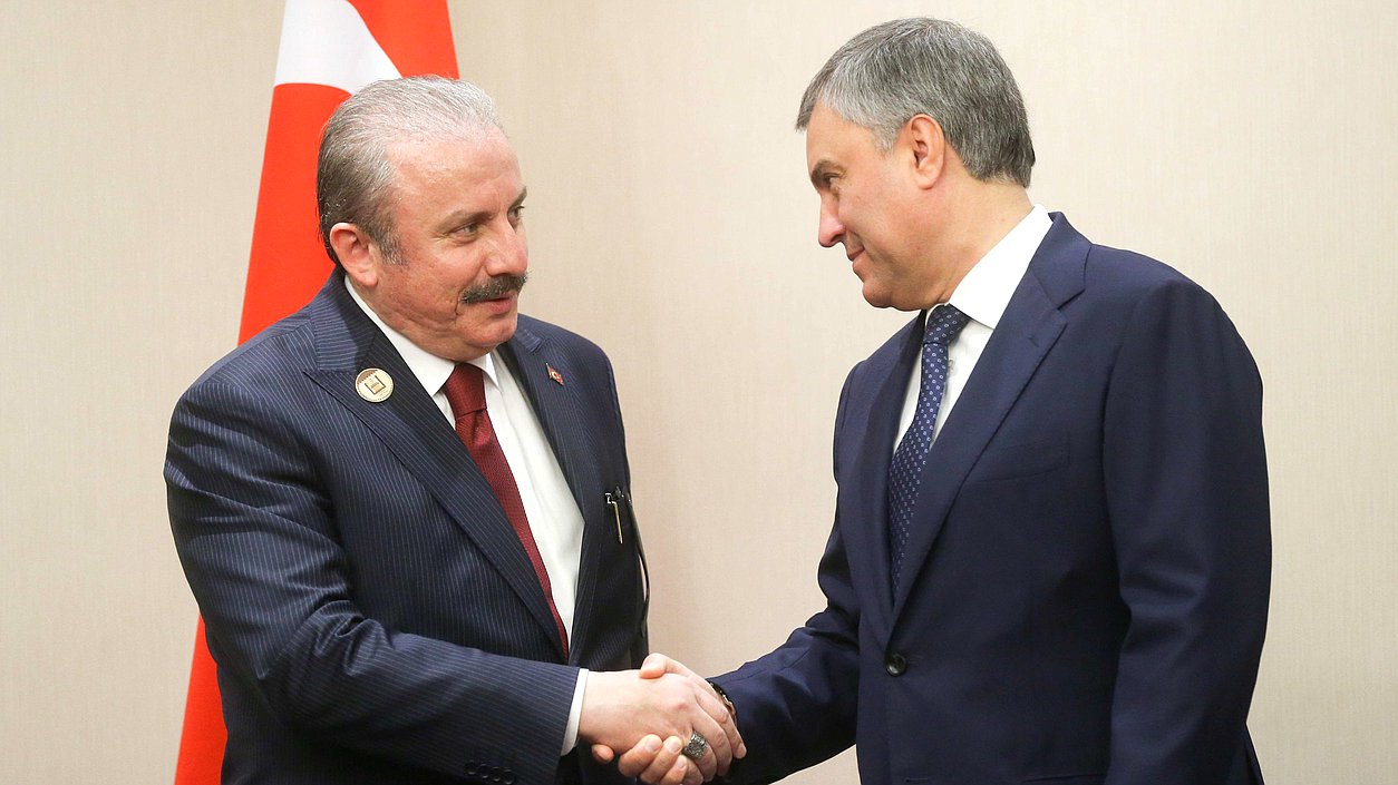 Speaker of the Grand National Assembly Mustafa Şentop and Chairman of the State Duma Viacheslav Volodin