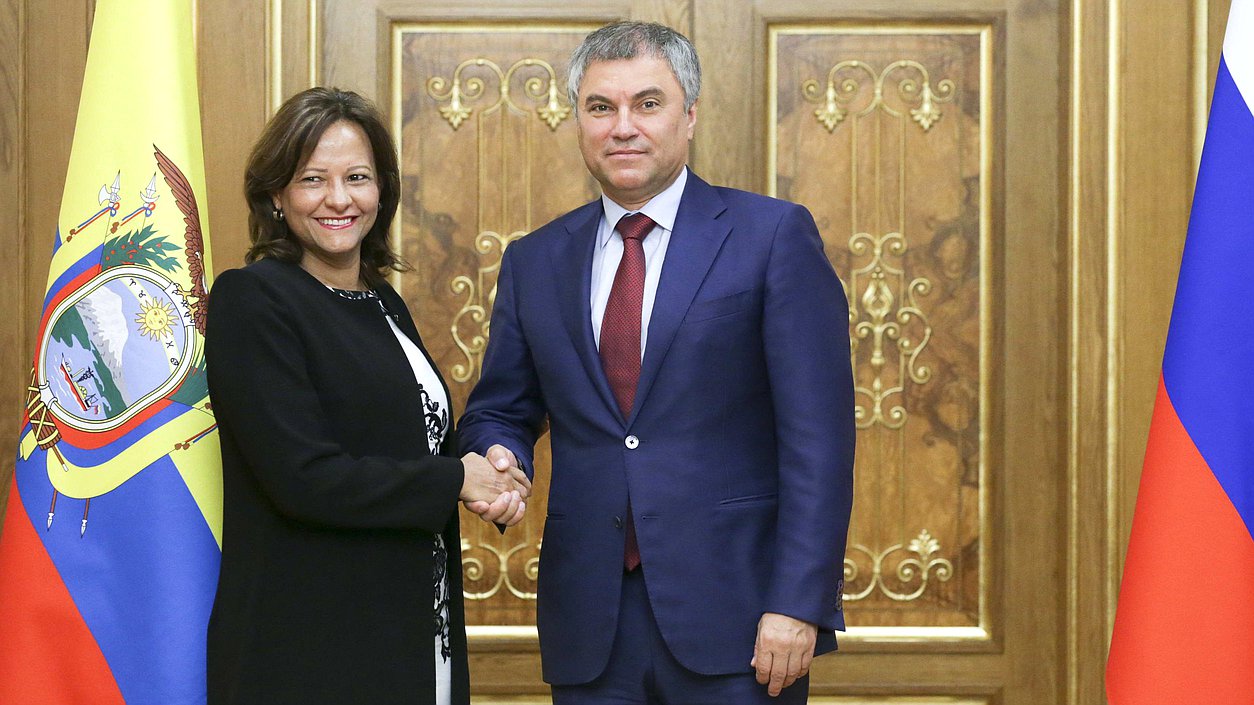 Chairman of the State Duma Viacheslav Volodin and President of the National Assembly of Ecuador Elizabeth Cabezas Guerrero