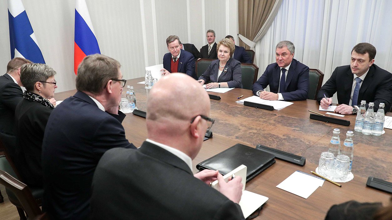 Meeting of Chairman of the State Duma Viacheslav Volodin and Speaker of the Parliament of the Republic of Finland Matti Vanhanen