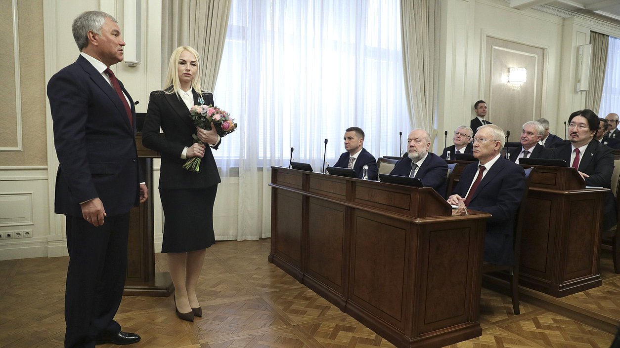 Chairman of the State Duma Vyacheslav Volodin and member of the Parliament of Moldova Marina Tauber