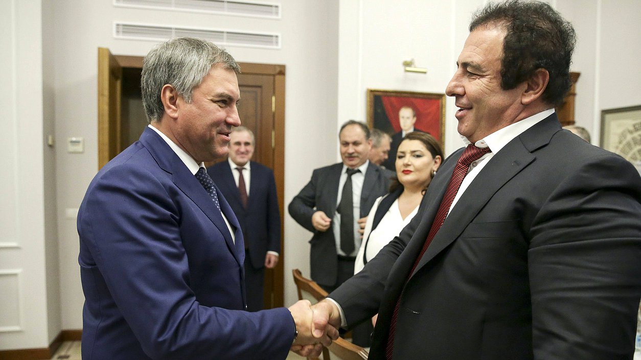 Chairman of the State Duma Viacheslav Volodin and leader of the Tsarukyan faction in the National Assembly of the Republic of Armenia, head of the Prosperous Armenia political party Gagik Tsarukyan