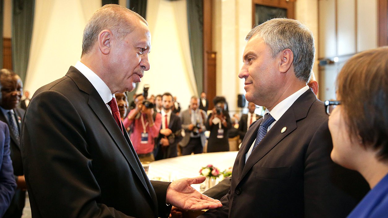 President of Turkey Recep Tayyip Erdoğan and Chairman of the State Duma Viacheslav Volodin