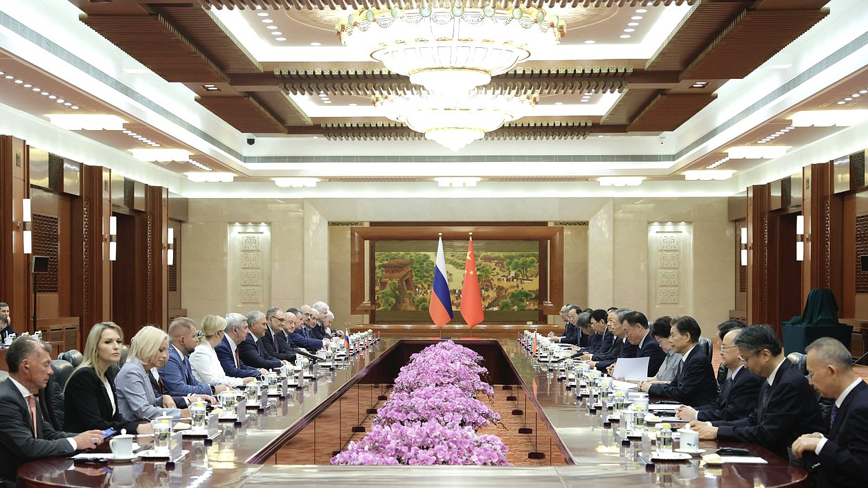 Meeting of Chairman of the State Duma Vyacheslav Volodin and Chairman of the Standing Committee of the National People's Congress Zhao Leji