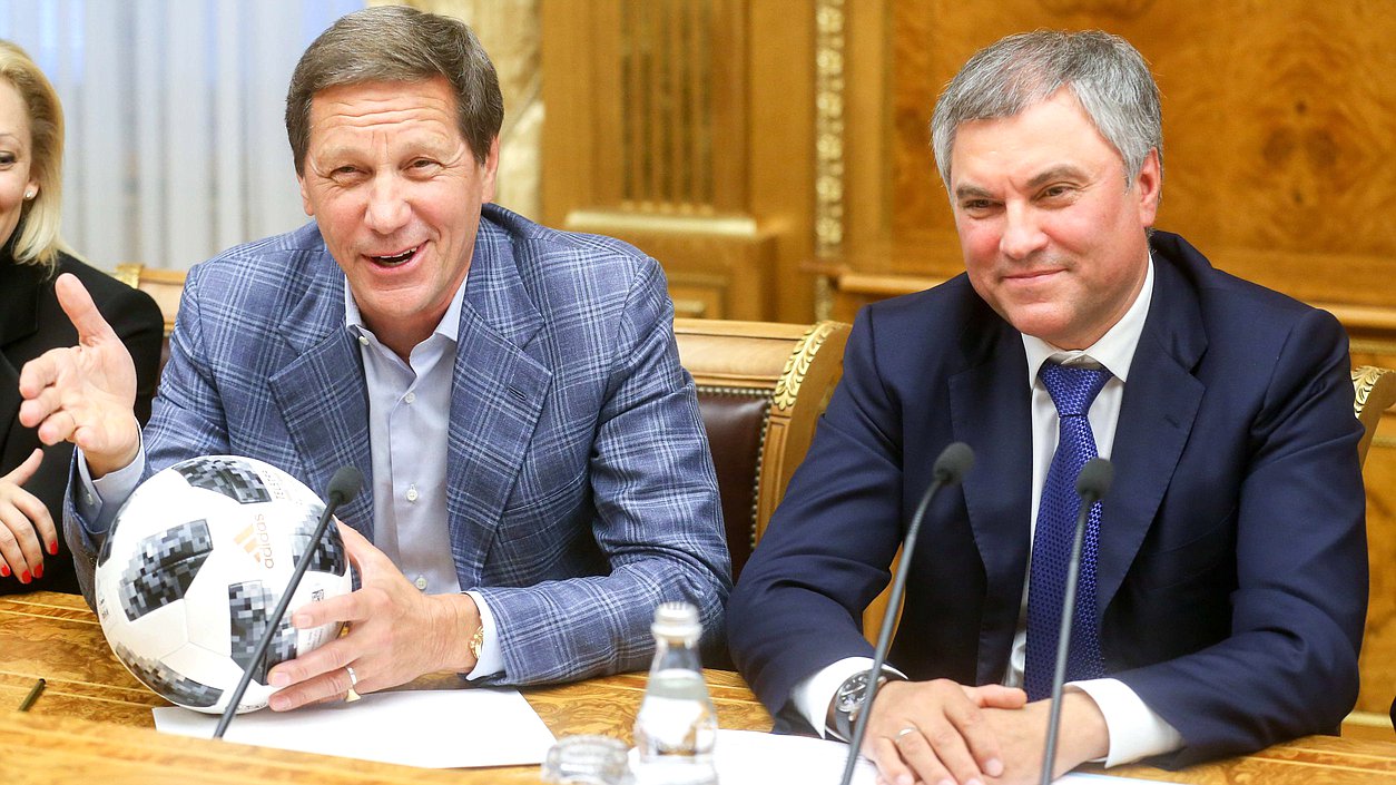 Chairman of the State Duma Viacheslav Volodin and First Deputy Chairman of the State Duma Aleksandr Zhukov