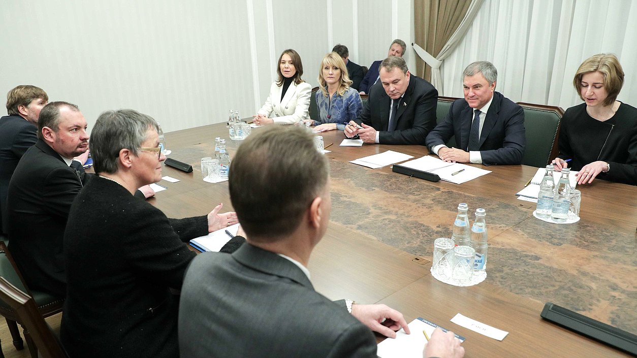 Meeting of Chairman of the State Duma Viacheslav Volodin and PACE President Liliane Maury Pasquier