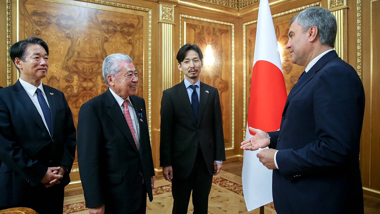 Chairman of the State Duma Viacheslav Volodin and Chairman of the House of Councilors of the Japanese Parliament Chūichi Date