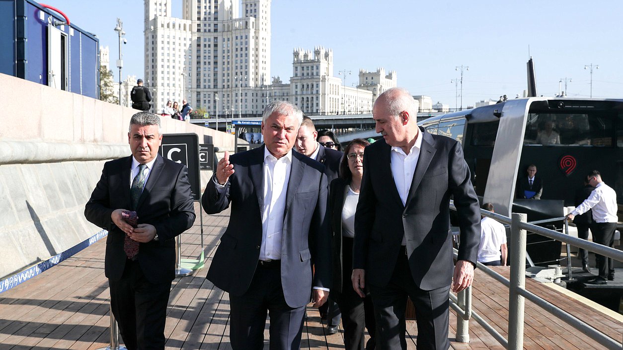 Chairman of the State Duma Vyacheslav Volodin and Speaker of the Grand National Assembly of the Republic of Türkiye Numan Kurtulmuş