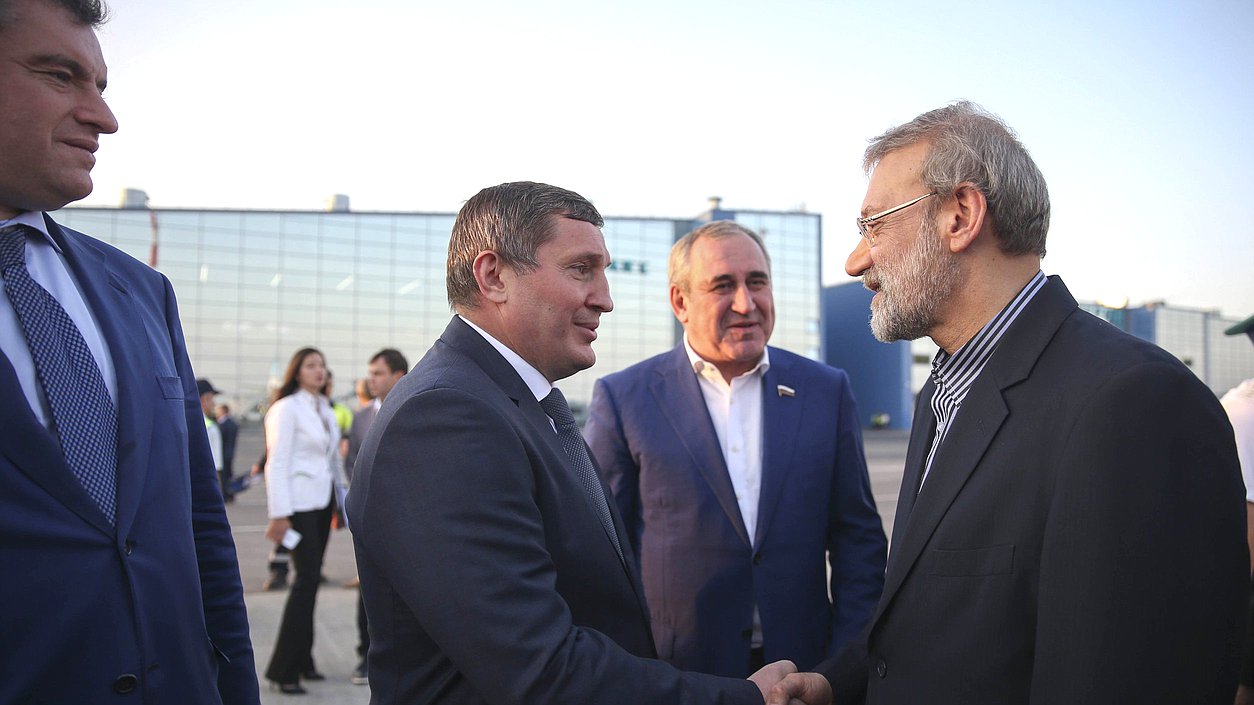 Governor of the Volgograd Region Andrei Bocharov, Deputy Chairman of the State Duma Sergei Neverov and Chairman of the Islamic Consultative Assembly of the Islamic Republic of Iran Ali Larijani