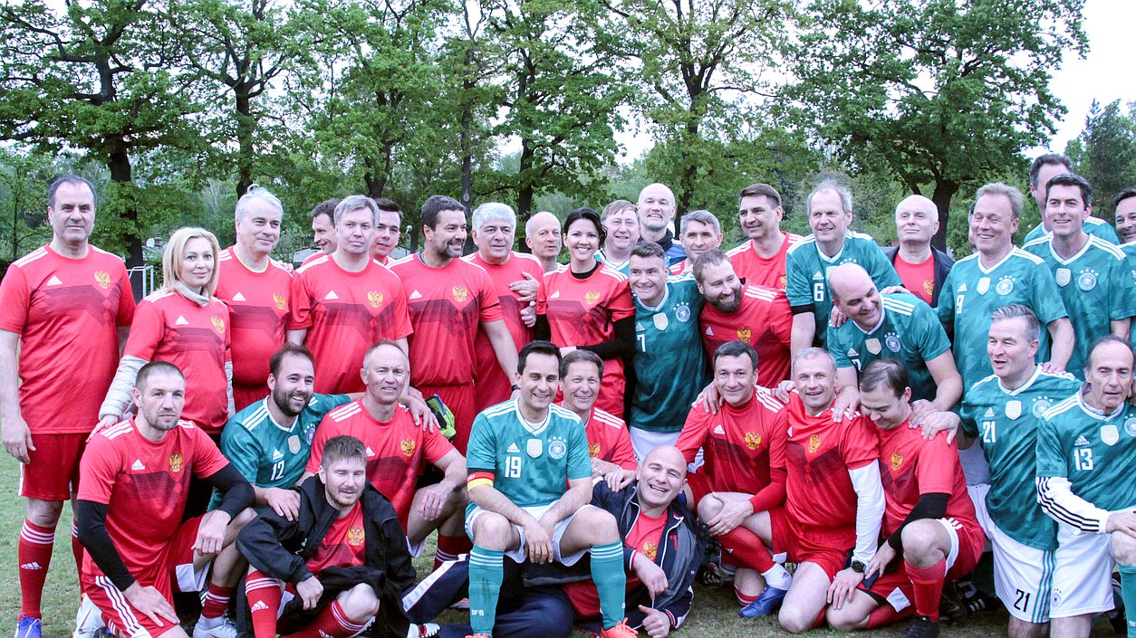 Football mathch between members of the State Duma and the Bundestag