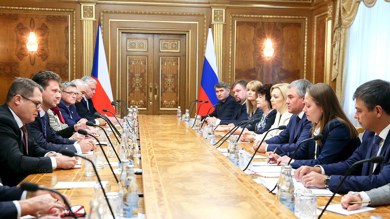 Meeting of Chairman of the State Duma Viacheslav Volodin and Speaker of the Chamber of Deputies of the Parliament of the Czech Republic Radek Vondráček