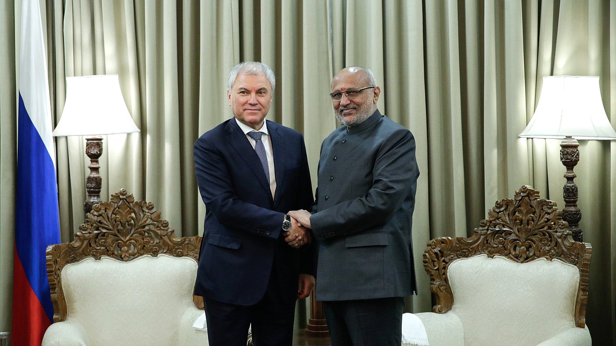 Meeting of Chairman of the State Duma Vyacheslav Volodin and Governor of Maharashtra Chandrapuram Ponnusamy Radhakrishnan