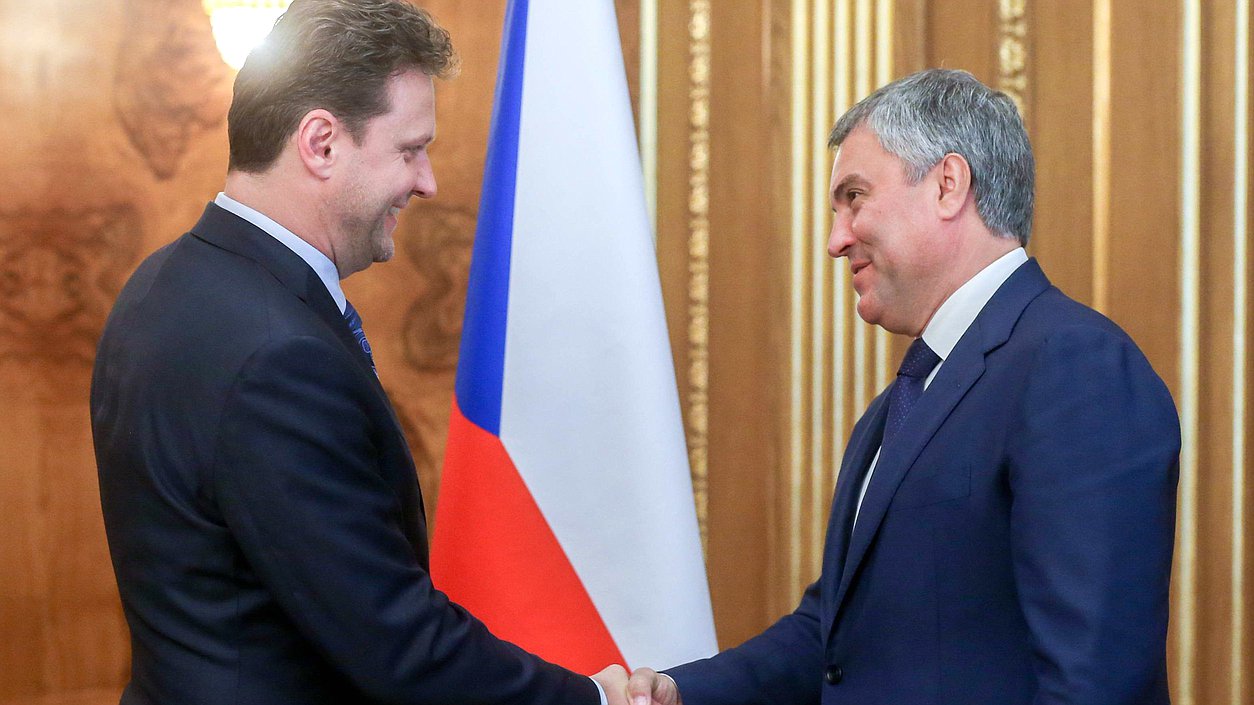 Chairman of the State Duma Viacheslav Volodin and Speaker of the Chamber of Deputies of the Parliament of the Czech Republic Radek Vondráček