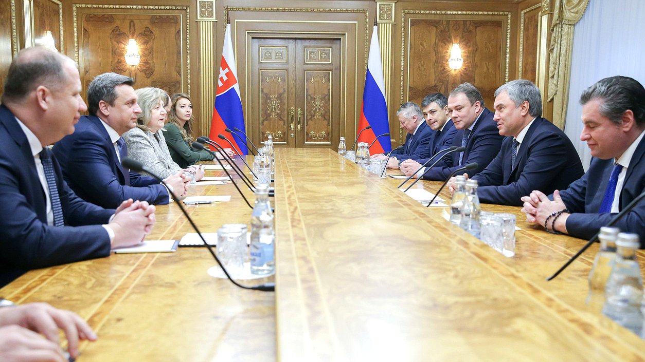 Meeting of Chairman of the State Duma Viacheslav Volodin and Speaker of the National Council of the Slovak Republic Andrej Danko