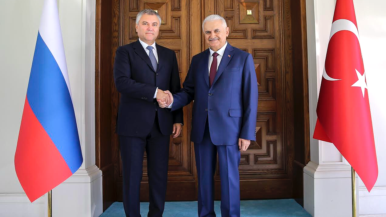 Chairman of the State Duma Viacheslav Volodin and Chairman the Grand National Assembly of Turkey Binali Yıldırım