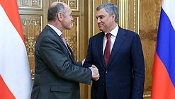 Chairman of the State Duma Viacheslav Volodin and President of the National Council of the Austrian Republic Wolfgang Sobotka