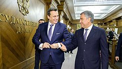 Chairman of the State Duma Viacheslav Volodin and Speaker of the National Council of the Slovak Republic Andrej Danko