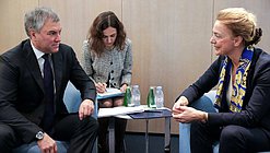 Chairman of the State Duma Viacheslav Volodin and Secretary General of the Council of Europe Marija Pejčinović Burić