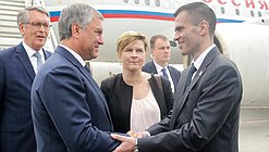 Chairman of the State Duma Viacheslav Volodin and Deputy Chairman of the National Assembly of the Republic of Serbia Djordje Milicevic