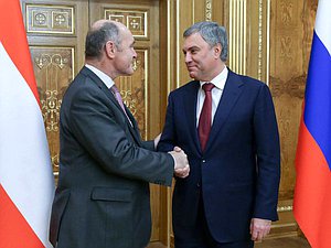 Chairman of the State Duma Viacheslav Volodin and President of the National Council of the Austrian Republic Wolfgang Sobotka