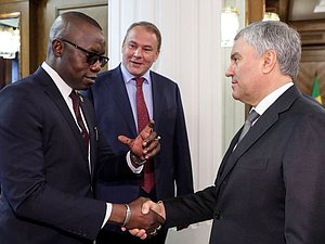 Chairman of the State Duma Vyacheslav Volodin and President of the National Transitional Council of the Republic of Mali Malick Diaw