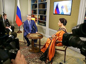 Interview of Chairman of the State Duma Viacheslav Volodin to the Indian TV channel DD1