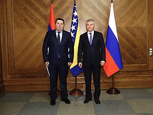 Speaker of the National Assembly of Republika Srpska(Bosnia and Herzegovina)Nenad Stevandić and Chairman of the State Duma Vyacheslav Volodin