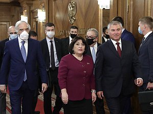 Meeting of Chairman of the State Duma Viacheslav Volodin and Chairwoman of the Milli Majlis of the Republic of Azerbaijan Sahiba Gafarova