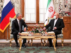 Chairman of the State Duma Viacheslav Volodin and Speaker of the Islamic Consultative Assembly of the Islamic Republic of Iran Mohammad Bagher Ghalibaf