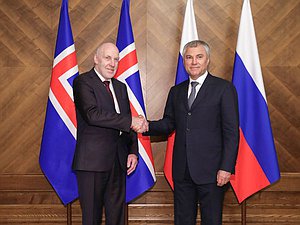 Chairman of the State Duma Viacheslav Volodin and Speaker of Althingi of the Republic of Iceland Steingrímur J. Sigfússon